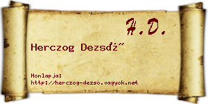 Herczog Dezső névjegykártya